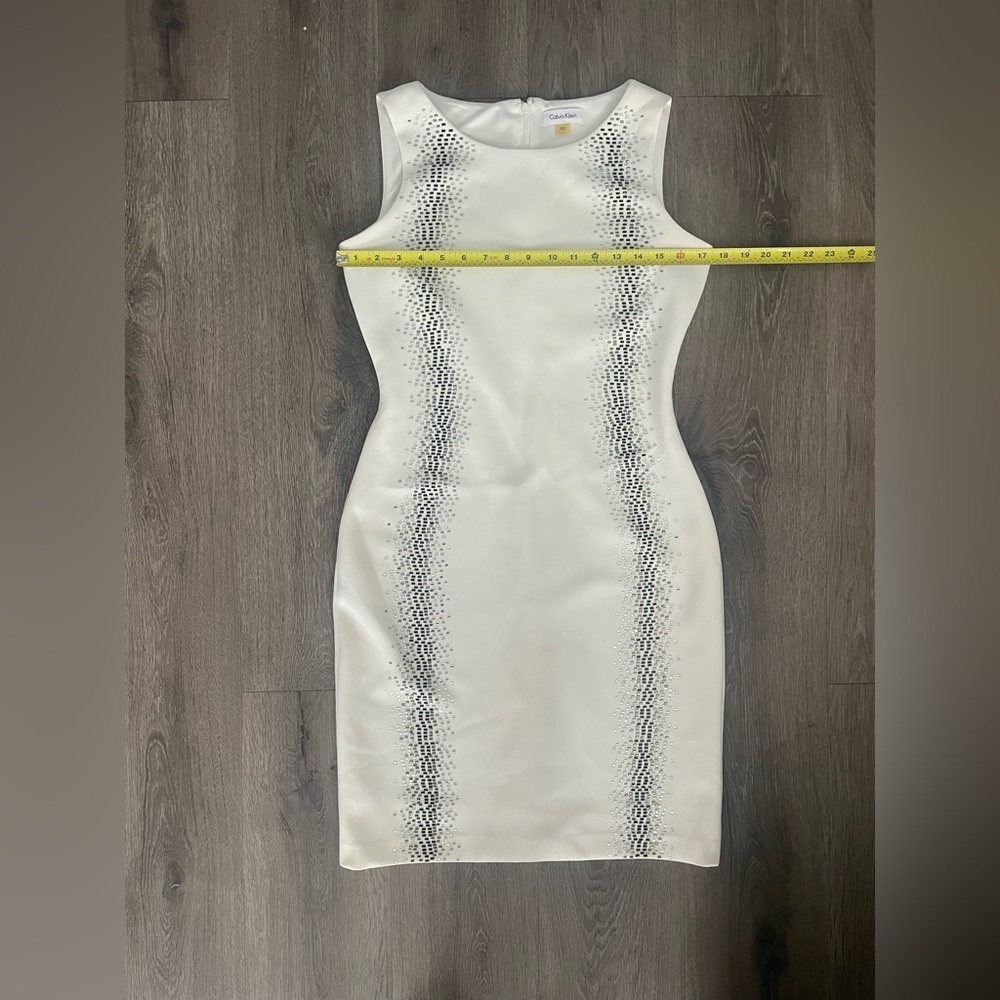 Calvin Klein White Dress with Silver Accents - Picture 6 of 9
